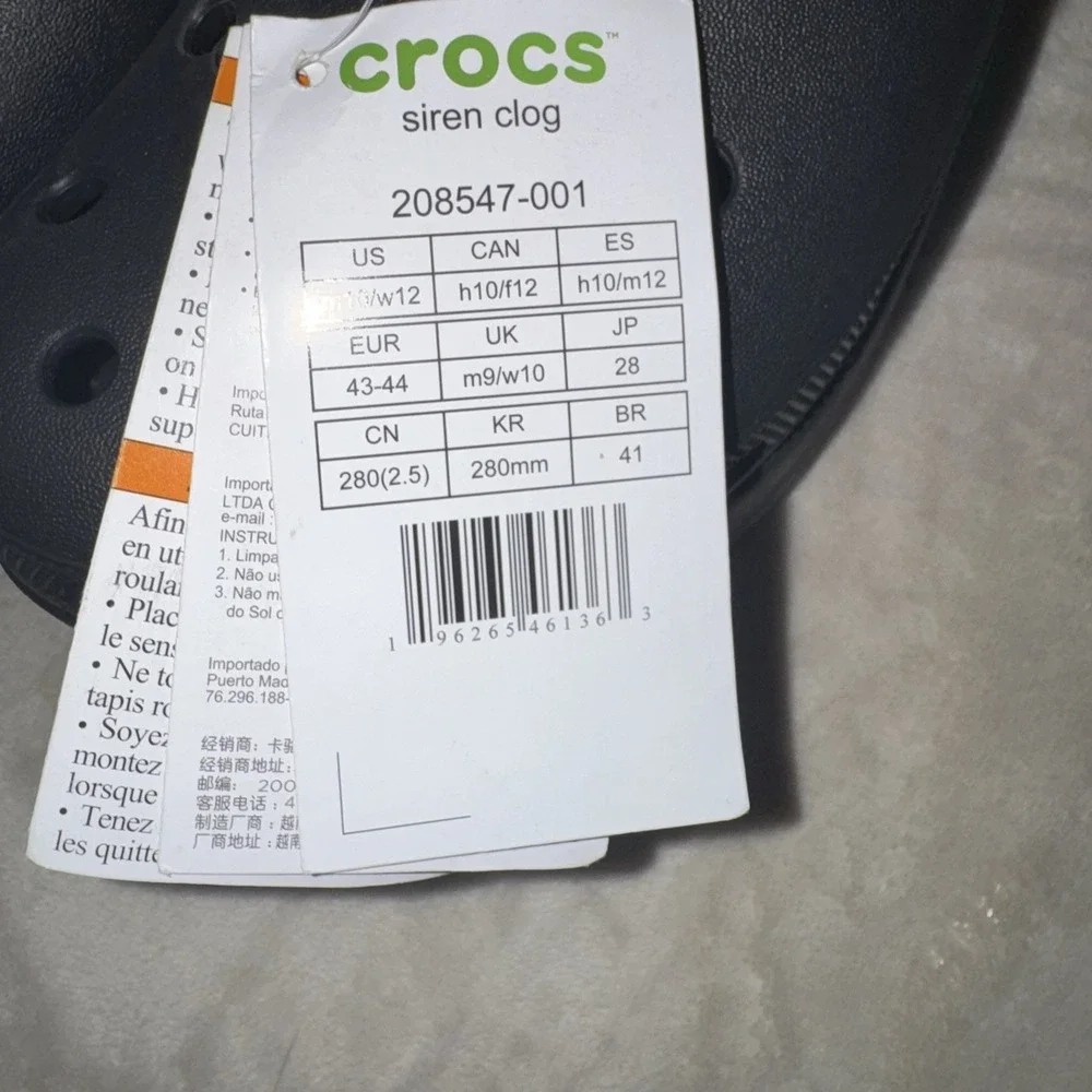 Crocs Siren Clog Black Platform Heels Unisex M10 W12 NWT 208547-001